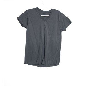 Fruit Of The Loom Mens V-Neck T-Shirt Medium 100% Cotton Charcoal Gray